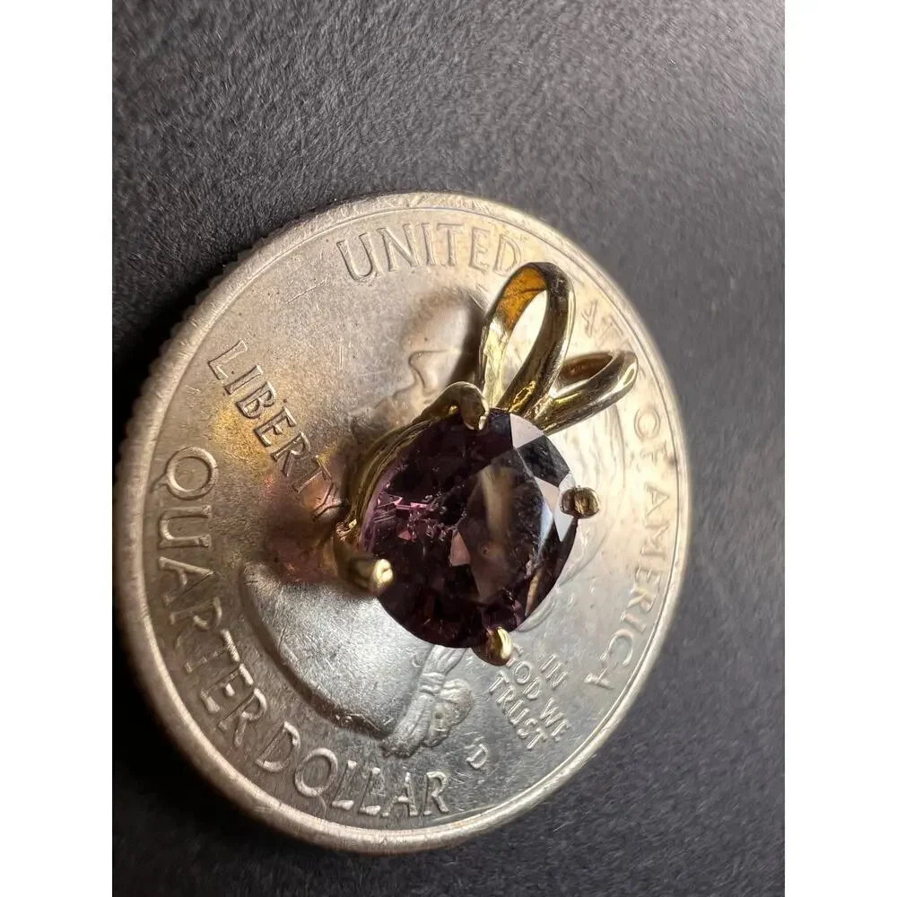 14k gold Violet purple spinel pendant